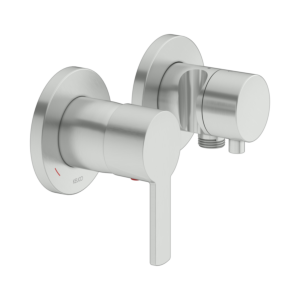 Keuco Plan Blue shower fitting 53951071221 stainless steel finish, for 2 consumers, including wall connection bend and shower holder