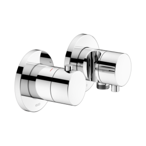 Keuco Plan Blue shower thermostat 53953011221 chrome, 2 consumers, with wall connection bend and shower holder