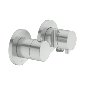 Keuco Plan Blue Brausethermostat 53953071221 Edelstahl-finish, 2 Verbraucher, mit Wandanschlussbogen und Brausehalter