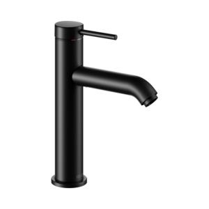 Keuco IXMO Soft basin mixer 59501372101 projection 129mm, without drain fitting, round rosette, matt black