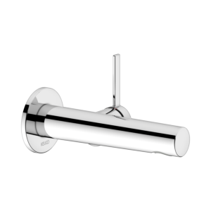 Keuco Ixmo mitigeur lavabo 59516172101 saillie 265mm, finition aluminium, fixation murale, rosace ronde