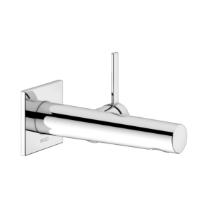 Keuco Ixmo single lever basin mixer 59516070102 projection 187mm, Stainless Steel -finish, wall mounting, square rosette