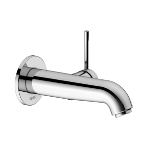 Keuco Ixmo single lever basin mixer 59516010201 projection 165 mm, chrome-plated, wall mounting, round rosette