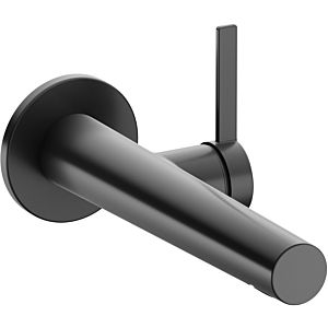 Keuco IXMO Waschtischarmatur 59516130101 Ausladung 165 mm, Schwarzchrom gebürstet, Wandmontage, runde Rosette