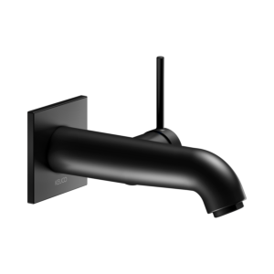 Keuco Ixmo single lever basin mixer 59516370202 projection 165 mm, black matt, wall mounting, square rosette