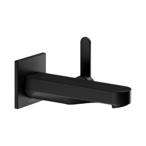 Keuco Ixmo single lever basin mixer 59516370302 projection 165 mm, black matt, wall mounting, square rosette