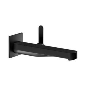 Keuco Ixmo mitigeur lavabo 59516371302 saillie 225 mm, noir mat, montage mural, rosace carrée