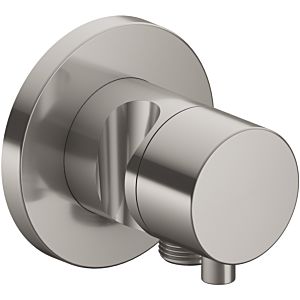 Keuco IXMO Comfort shut-off valve 59541051201 brushed nickel, flush-mounted installation, round, hose connection/shower holder