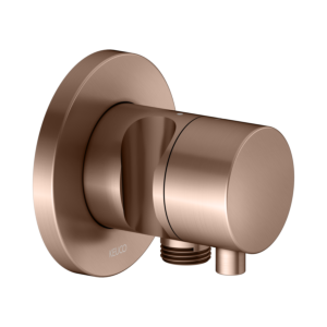 KEUCO IXMO Fertigmontageset 59541291201 rotgold gebürstet, Unterputz-Absperrventil, rund, Schlauchanschluss/Brausehalter