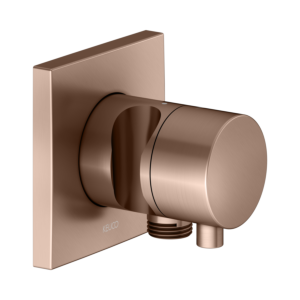 KEUCO IXMO Fertigmontageset 59541291202 rotgold gebürstet, Unterputz-Absperrventil, eckig, Schlauchanschluss/Brausehalter