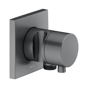 Keuco Ixmo Fertigmontageset 59556131202 Unterputz-2-Wege-Umstellventil, Brausehalter, Griff Comfort, eckig, Schwarzchrom gebürstet