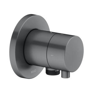 Keuco Ixmo Fertigmontageset 59557131101 Unterputz-2-Wege-Ab-/Umstellventil, Schlauchanschluss, Griff Comfort, rund, Schwarzchrom gebürstet
