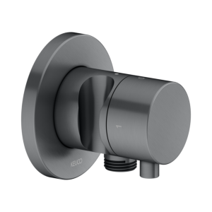 Keuco IXMO 2-way switch-off and switch-over 59557131201 flush-mounted installation, hose connection and shower holder, round, brushed black chrome