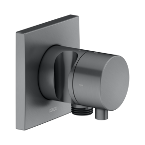 Keuco IXMO 2 Wege Ab- und Umstellung 59557131202 Unterputz Montage, Schlauchanschluß und Brausehalter, eckig, schwarzchrom gebürstet