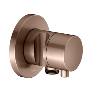 KEUCO IXMO trim kit 59557291201 concealed 2-way shut-off/diverter valve, shower holder, Comfort handle, round, brushed rose gold