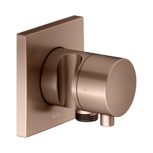 Kit de finition KEUCO IXMO 59557291202 robinet d&#39;arrêt/inverseur à 2 voies encastré, support de douche, carré, or rose brossé