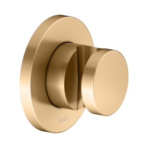 Support de douche mural KEUCO IXMO 59591250001 laiton brossé, rosace ronde, utilisable à droite ou à gauche