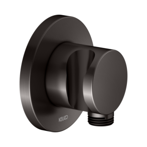 KEUCO IXMO hose connection 59592350001 titanium black brushed, with shower holder, rosette round