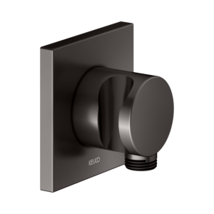 KEUCO IXMO hose connection 59592350002 titanium black brushed, with shower holder, rosette square