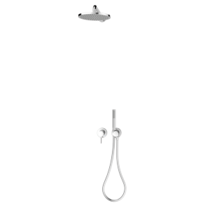 Keuco IXMO Shower Set 3 59651010301 round, single-lever mixer with shower holder and overhead shower, chrome-plated