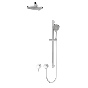 Ensemble de douche Keuco IXMO 5 59651010501 rond, mitigeur monocommande avec flexible de douche et douche de tête, chromé