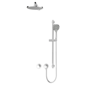 Keuco IXMO Dusch-Set 9 59653010901 rund, Thermostatmischer m. Brauseschlauch u. Kopfbrause, verchromt