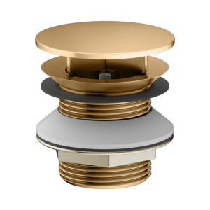 KEUCO Universal Schaftventil 59904250000  für Waschtische ohne Überlauföffnung, G 1 1/4, Messing gebürstet