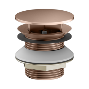 KEUCO Universal Schaftventil 59904290000 für Waschtische ohne Überlauföffnung, G 1 1/4, rotgold gebürstet