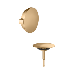 Panneau de recouvrement Keuco 59930250075 pour garniture de vidage et de trop-plein, avec fonction de remplissage de baignoire, laiton brossé