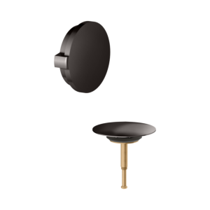 Panneau de recouvrement Keuco 59930350075 pour garniture de vidage et de trop-plein, avec fonction de remplissage de baignoire, noir titane brossé