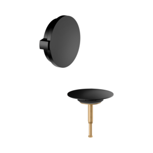 Keuco cover plate 59930370075 for drain and overflow fitting, with bathtub filling function, matt black