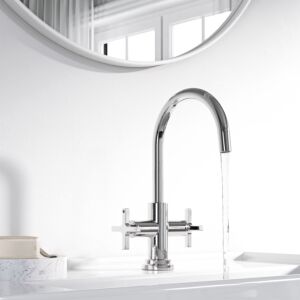 Kludi Nova Fonte two-handle basin mixer 201180520 waste set, swiveling / lockable spout, chrome