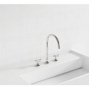 Kludi Nova Fonte Dreiloch-Waschtischarmatur 201430520 schwenkbarer/arretierbarer Auslauf, chrom