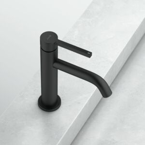 Kludi Nova Fonte Waschtischarmatur 202883915 mit Push-Open Ablaufgarnitur, mattschwarz