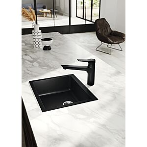 mitigeur de cuisine Kludi Mix 329043975 levier fermé, bec pivotant, noir mat