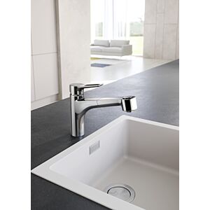 Kludi Mix kitchen faucet 329410562 bracket lever, swiveling, pull-out spout, chrome
