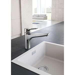 Kludi Mix mitigeur de cuisine monocommande 329430562 levier, orientable, bec extractible, chromé