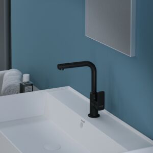 Kludi Pure&style Waschtischarmatur 400243975 schwenkbarer Auslauf, mattschwarz