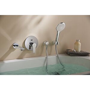 Kludi Zenta SL bath mixer 486630565 concealed bath-shower single lever mixer push, chrome