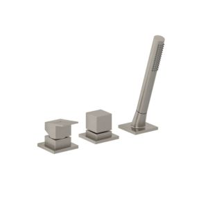 Kludi DECUS bath and shower mixer 54448N575 3-hole installation Stainless Brushed Nickel