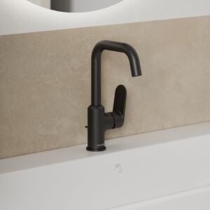 Kludi X1 mitigeur lavabo 320273975 commande latérale, avec garniture de vidage , noir mat