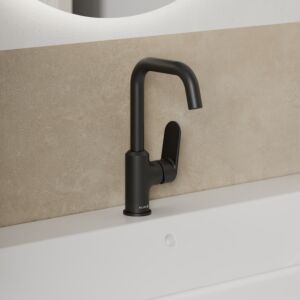 Kludi X1 mitigeur lavabo 320283975 commande latérale, sans garniture de vidange , noir mat