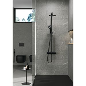Système de douche thermostatique double Kludi 6907939-00 avec douchette à main DIVEx3S, noir mat