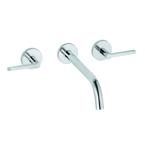 Kludi Nova Fonte Roh- und Feinbau-Komplettset 201460515 für Waschtisch-Dreiloch-Wandarmatur, Ausladung 240mm, chrom