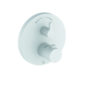 Kludi NOVA FONTE Puristic Brausethermostat 208305315 mit Absperr- und Umstellventil, mattweiß