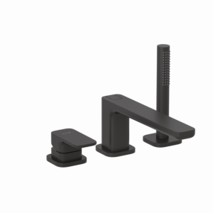 Mélangeur bain-douche 3 trous Kludi RENON 424483975 avec bec verseur noir mat