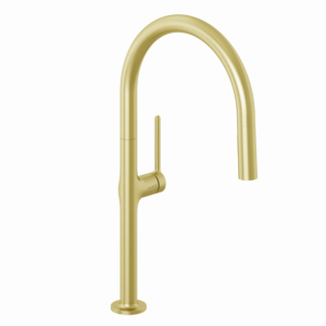 Kludi REEF Küchenarmatur 50851N075 herausziehbare Geschirrbrause, Brushed Gold