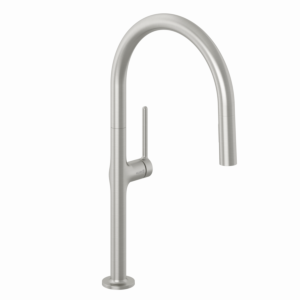Kludi REEF Küchenarmatur 50851N575 herausziehbare Geschirrbrause, Stainless Brushed Nickel