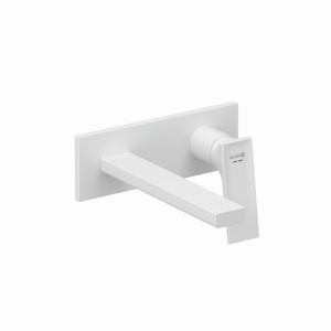 Robinetterie murale 2 trous Kludi DECUS 542445375 210 mm, kit de construction fin, blanc mat