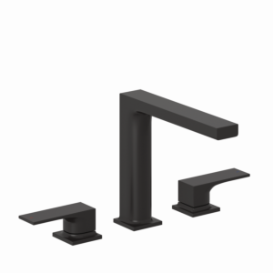 Kludi DECUS 3-hole basin mixer 543933975 with push-open valve matt black